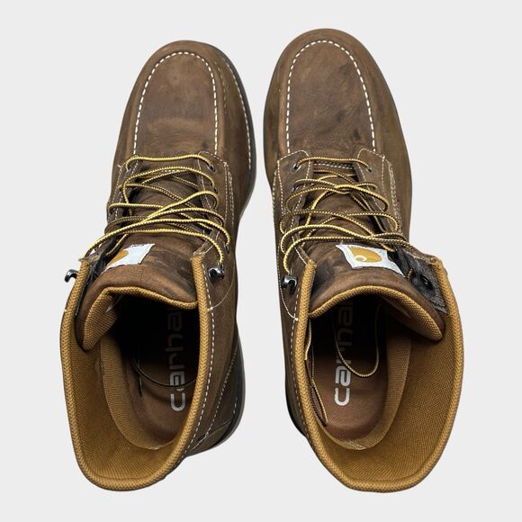 Carhartt Boots Mens 14 Wide Brown Waterproof Steel-Toe Moc Toe Wedge EH CMW6295 - Picture 9 of 13